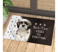 Felpudos Los Divertidos Besos del Shih Tzu Lo Solucionan Todo Alfombra De Entrada Absorbentes Doormat Resistente para Cocina Dormitorio 40X60 Cm