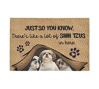 Felpudos Manta De Fibra De Coco Just So Know You para Mamá Y Cachorros De Shih Tzu Bajo Las Patas del Perro Doormat Impermeable Alfombras Baño Resistente para Dormitorio Cocina 40X60 Cm