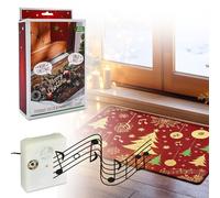 Felpudos musicales con sensor con 2 villancicos de Navidad - 34 x 24 cm - Sensor de pisada para cualquier felpudo - Timbre de Navidad - Esterilla de timbre con música festiva