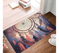 Felpudos Native American Dream Catcher Felpudo Interior Absorbentes Doormat Resistente Alfombras Baño para Cocina Portón Jardín 40X60 CM
