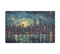 Felpudos New York Art Painting Style Felpudo Interior Suaves Alfombra De Entrada Absorbentes Doormat para Oficina Portón Cocina 40X60 CM