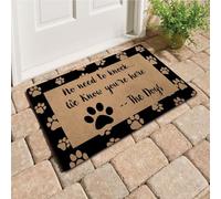 Felpudos No Es Necesario Llamar. Sabemos Que Estás Aquí. El Perro. Alfombra De Entrada Antisuciedad Doormat Suaves para Portón Cocina 40X60 Cm