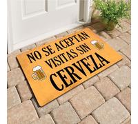 Felpudos No Se Aceptan Visitas Sin Cerveza Español Doormat Suaves Felpudo Interior Absorbentes para Jardín Portón 40X60 Cm