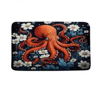 Felpudos Octo Plus Red Kraken Tentáculos Náutico Océano Animalflores Genial Alfombra Entrada Antipolvo Lavable Felpudo para Interior Puerta Delantera 40X60Cm