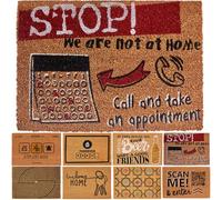 Felpudos originales, felpudo entrada casa fibra de coco 60x40 cm - Alfombra divertida y decorativa, exterior/interior con diseños únicos, ideal para dar personalidad a tu hogar. (60x40, Stop)