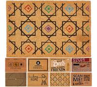 Felpudos originales, felpudo entrada casa fibra de coco 60x40 cm - Alfombra divertida y decorativa, exterior/interior con diseños únicos, ideal para dar personalidad a tu hogar. (60x40, Geometrico)
