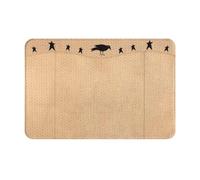 Felpudos Pájaro Primitivo, Estrella, Bolsillo, Naturaleza, Campo, Negro Felpudo Exterior Antideslizante Lavable A Máquina Alfombra Limpia, para Salon, Interior O Exterior, Cocina, 40x60cm