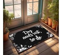 Felpudos para entrada al aire libre, divertido perro necesita descanso, así que lo haces: un recordatorio de relajación, felpudo para puerta delantera, alfombra interior (50 x 80 cm)