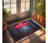 Felpudos para entrada al aire libre, divertido sematario para mascotas: un viaje inquietante a través del bosque, felpudo para puerta delantera, alfombra interior (50 x 80 cm)