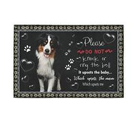 Felpudos Pastor Australiano: Advertencia Divertida: No Golpees Ni Toques La Campana, Molesta Al Bebé. Doormat Impermeable Alfombra De Entrada Antisuciedad para Dormitorio Portón 40X60 Cm