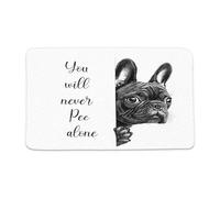 Felpudos Perro Gracioso, Lindo Bulldog, Mascota, Animal, Citas Humorísticas, Nunca Orinarás Solo Alfombras Baño Absorbentes Felpudo Interior Impermeable para Oficina Portón 40X60 Cm