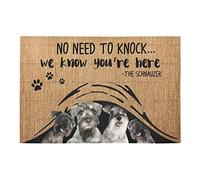 Felpudos Perros Schnauzer Divertidos Escondidos Sabemos Que Estás Aquí Bienvenido Felpudo Interior Resistente Alfombras Baño Suaves para Portón Cocina 40X60 Cm