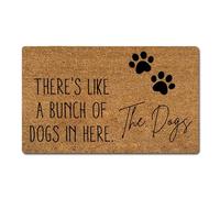 Felpudos Personalizado Hay como Un Montón De Perros Aquí Alfombras Baño Impermeable Felpudo Interior Resistente Felpudo para Oficina Portón Jardín 40X60 Cm