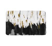 Felpudos Pinceladas De Acuarela Abstractas En Blanco Y Negro, Pinturas Al Óleo Modernas con Rayas Felpudo Interior Resistente Doormat Absorbentes para Oficina Cocina 40X60 Cm