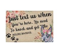 Felpudos Precioso Patrón Floral De Heeler. Solo Envíanos Un Mensaje De Texto Cuando Estés Aquí. No Es Necesario Doormat Absorbentes Felpudo Interior Antisuciedad para Oficina Dormitorio 40X60 Cm