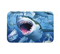 Felpudos Señor Supremo del Grupo De Tiburones Alfombra Interior Absorbente Alfombra Baño Antideslizante Alfombra Limpia, para Terraza, Bañera, 40X60Cm