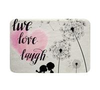 Felpudos Silueta De Niño Y Niña Bajo Un Diente De León Felpudo Antisuciedad Doormat Suaves Alfombras Baño para Portón Oficina 40X60 CM