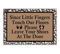 Felpudos Since Little Fingers Touch Our Floors Please Leave Your Shoes Home Felpudo Interior Absorbentes Felpudo Resistente Alfombra De Entrada para Cocina Portón Oficina 40X60 CM