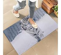 Felpudos Tigre Blanco, Desierto Nevado, Amante De La Vida Silvestre Doormat Absorbentes Alfombras Baño Resistente para Portón Cocina 40X60 Cm
