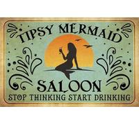 Felpudos Tipsy Saloon Deja De Pensar Empieza A Beber Decorativo Alfombras Baño Impermeable Felpudo Interior Absorbentes Alfombra De Entrada para Portón Jardín 40X60 CM