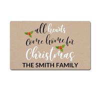 Felpudos Todos Los Corazones Vuelven A Casa para Navidad Alfombra De Entrada Impermeable Felpudo Interior Resistente Doormat para Portón Dormitorio Oficina 40X60 Cm