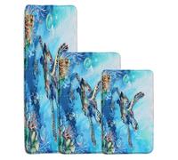 Felpudos Turtle Animal Sea Turtle Colorful Coral Underwater World Marine Life Watercolor Summer Tropical Felpudo Resistente Alfombra De Entrada Absorbentes Alfombras Baño 40X60 CM