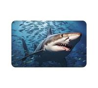 Felpudos Un Tiburón Nada En El Mar Doormat Resistente Alfombra De Entrada Suaves Felpudo Interior para Portón Oficina 40X60 CM