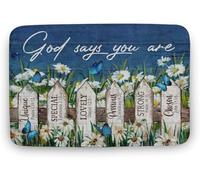 Felpudos Valla De Mariposas para Jardín Vintage Dios Dice Que Eres Rústico Alfombras Baño Absorbentes Alfombra De Entrada Antisuciedad Felpudo para Portón Dormitorio 40X60 CM