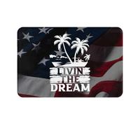 Felpudos Viviendo El Sueño En La Playa Felpudo Exterior Antideslizante Personalizado Alfombra Interior, para Dormitorio, Bañera, Terraza, 40x60cm