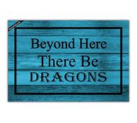 Felpudos Welcome Beyond Here There Be Dragons Alfombras Baño Suaves Felpudo Antisuciedad Doormat para Cocina Jardín Dormitorio 40X60 CM