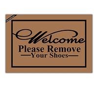 Felpudos Welcome Please Take Off Your Shoes Felpudo Suaves Felpudo Interior Absorbentes Alfombra De Entrada para Jardín Portón Dormitorio 40X60 CM