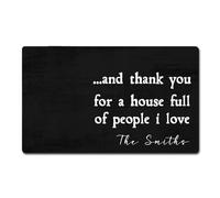 Felpudos Y Gracias por Una Casa Llena De Gente Que Amo Personalizada Alfombras Baño Absorbentes Felpudo Interior Suaves Felpudo para Oficina Dormitorio Jardín 40X60 Cm