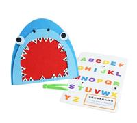 Felt Alphabet Matching Game Shark Letter Learning Activity Set for Kids | El juego interactivo de fieltro alfabeto tiene un bonito diseño de tiburón y tweezers para ayudar a los niños a las edades 3