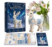 Felt Animal Sewing Kit For Beginners | Pre-Cut Cute Reindeer DIY Crafting Set 15cm | Educational Handcrafted Pack For Kids Adults Teens Home Office Decor