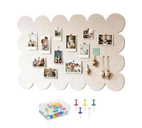 Felt Bulletin Board Fan Shape - 24x16in Self-Adhesive | Wavy Edge