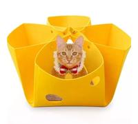 Felt - Cama plegable para gatos, túnel para gatos, semicerrado, cálida para invierno, casa de gato deformable para gatos de interior