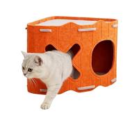 Felt Cat Cave - Cama semi cerrada para mascotas | Doble entrada Pet Cave Nest for Cats, Winter Indoor and Outdoor Use, Camping, Travel, Home, Bedroom, Living Room and Apartment