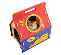 Felt Cat House - Windproof Kitten Nest, Removable and Washable Enclosed Pet Bed | Multi-Hole Pets Cave Nest | Cat Beds For Cats Dogs Kittens Puppies Indoor Home Bedroom Living Room Winter