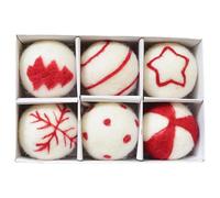 Felt Christmas Ornaments Balls - Set of 6 Felted Crafts Ball Decorations | Decorative Christmas Ball Decor | Elegant Holiday Wreath Ball Decor for Christmas Tree