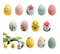 Felt Easter Eggs For Crafts, 12-Piece Large Pastel Ornaments, Soft & Durable, Tree Garland Decor, Festive Spring Decorations For Wall, Home, Living Room (6x4.5cm)