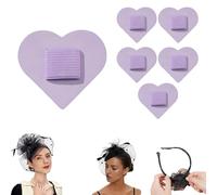 Felt Hair Band Pad, 2 Inch Felt Hair Bands Decor Base - Securely Glued Not Easy to Fall Off, for Making Tea Party Headbands Decorations Handmade Ornaments (5PCS-Purple,Heart)