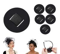 Felt Hair Band Pad, 2 Inch Felt Hair Bands Decor Base - Securely Glued Not Easy to Fall Off, for Making Tea Party Headbands Decorations Handmade Ornaments (5PCS-Black,Circle)