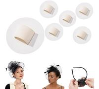 Felt Hair Band Pad, 2 Inch Felt Hair Bands Decor Base - Securely Glued Not Easy to Fall Off, for Making Tea Party Headbands Decorations Handmade Ornaments (5PCS-White,Circle)