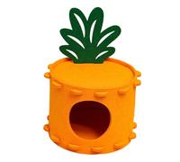 Felt Hamster Bed, Soft Pineapple Tunnel Nest, Cozy Hiding Felt Pet House, 6.69x5.31 Inches Compact and Sturdy Design, Cute Sleeping Cave for Small Pets, Gerbils, Mice