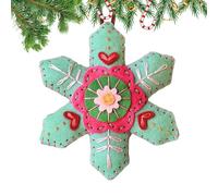 Felt Ornament Kit - Kids Snowflake Ornament, 24 Pieces Handmade Projects for Group Projects, Crafting Set with Pre-Punched Shapes, Crafting Activity, Sewing Pack for Gifting, Teaching and Decorating