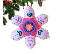 Felt Ornament Kit - Kids Snowflake Ornament, 24 Pieces Handmade Projects for Group Projects, Crafting Set with Pre-Punched Shapes, Crafting Activity, Sewing Pack for Gifting, Teaching and Decorating