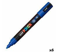 Felt-tip pens POSCA PC-5M Blue (6 Units)