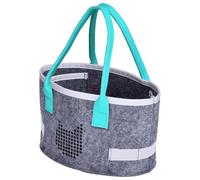 Felt Tote Bag For Women - Felt Grocery Carrying Oval Case With Handles | Portable Organizer For Audio Player, Kids Travel Toys, Cosmetics, Art Supplies, Foldable Storage Bag For Shopping, School, Home