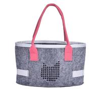 Felt Tote Bag For Women - Felt Grocery Carrying Oval Case With Handles | Portable Organizer For Audio Player, Kids Travel Toys, Cosmetics, Art Supplies, Foldable Storage Bag For Shopping, School, Home