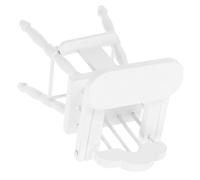 FELTECHELECTR 1/12 Mini Silla de Alimentación de Madera Blanca para Casa de Muñecas, Modelo Miniatura, Accesorios DIY, Muebles para Muñecas, Decoración Infantil, Escala Pequeña